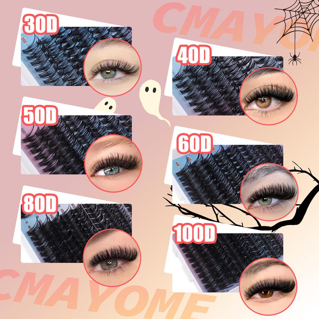 600 Clusters Of False Dense D Song Single Cluster False Eyelash Set 8-16Mmdiy Segmented Eyelashes