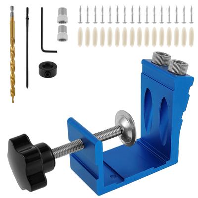78-teiliges Taschenloch-Bohrschablonen-Set Aluminiumlegierung Taschenschrauben-Bohrschablone Bohrführung Holzbearbeitung Dübel-Bohrschablonen-Set Positionierer für schräge Lochbohrung