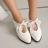 Retro Women Office Shoes Custom Middle Heel Ladies Lace-up Casual Shoes Women Pumps Small Plus Size 34 43 Tacones Mujer WSH5262