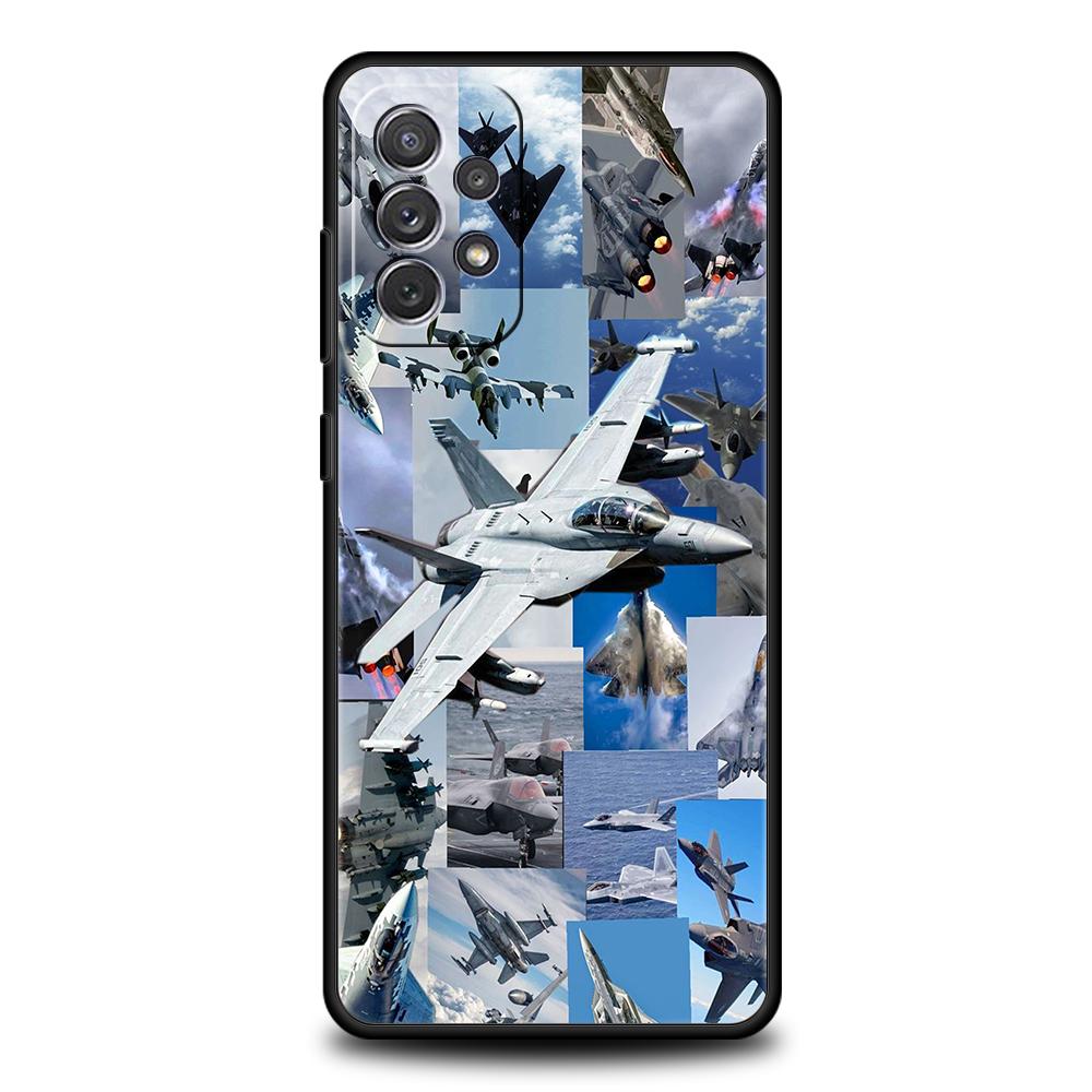 

Phone Case for Samsung Galaxy A55 A53 A52 A52S A51 A41 A35 A32 A25 A23 A15 A13 A71 A72 5G Soft TPU Shell Fighter Plane Funda Bag Samsung A13