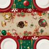 New Year Christmas Table Runner Santa Claus Xmas Bells Christmas Tablecloth Flag Cover Navidad Gift Table Cover Party Ornament
