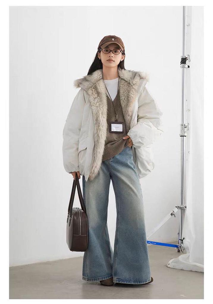 2026 Women's Winter Mountain Eagle Cotton Parka - Bud-shaped, Plus Velvet, Thick Korean Style Jacket