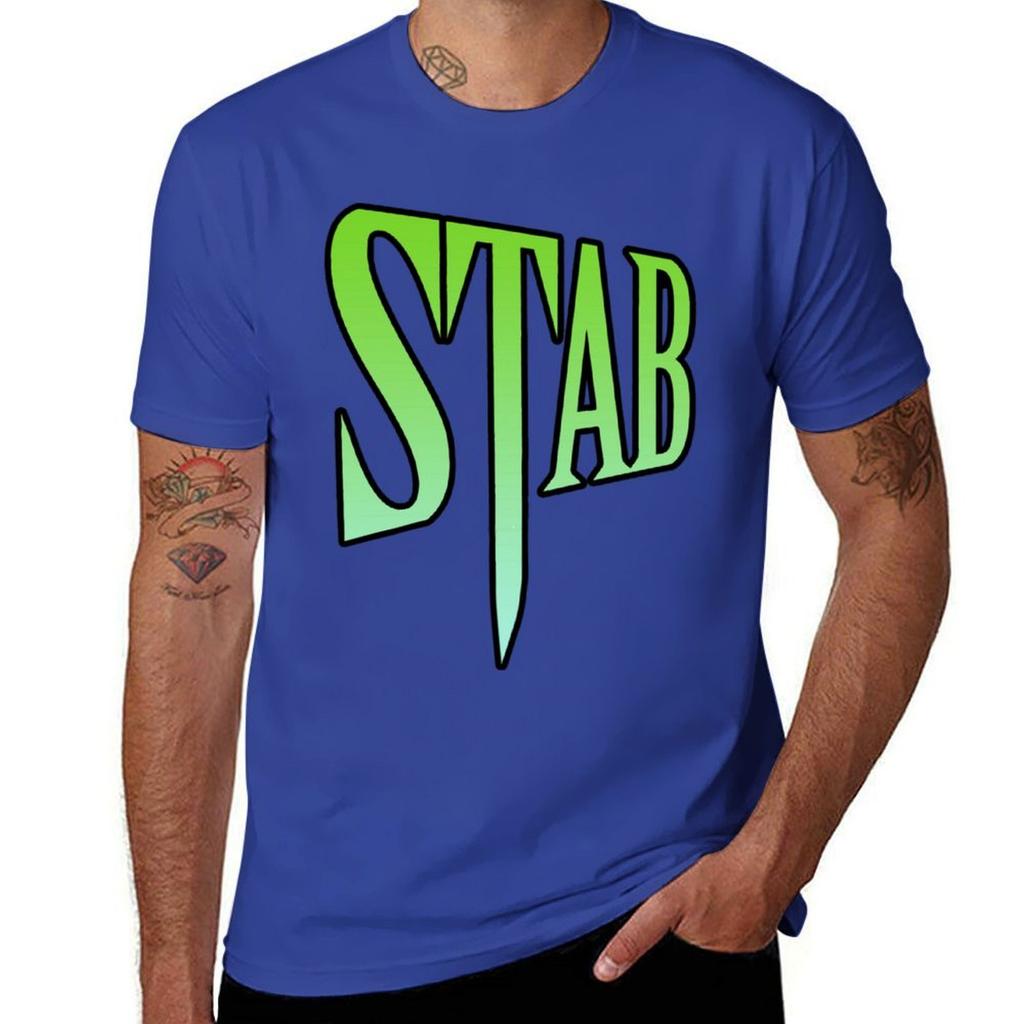 Stab T-Shirt Blacks Summer Tops Hippie Clothes Tops Big and Tall T Shirts for Men