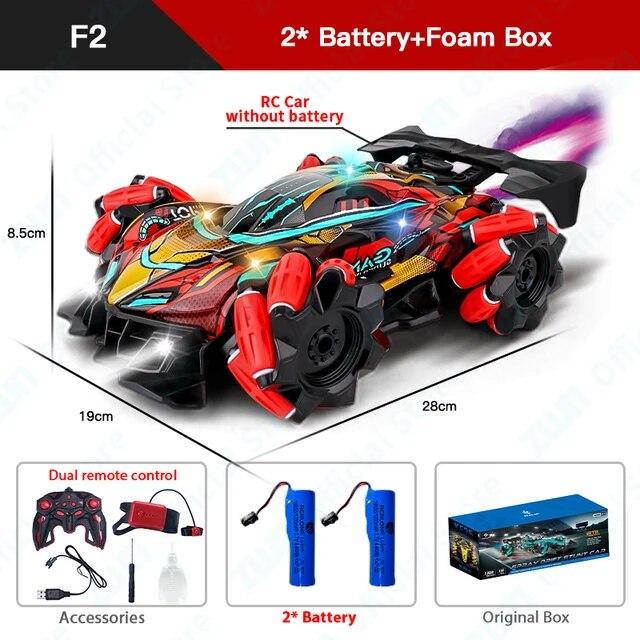 New RC Drift Car With Music Led Lights 2.4G Glove Gesture Radio Remote Control Spray Stunt Cars 4WD Electric Children Toys Gift