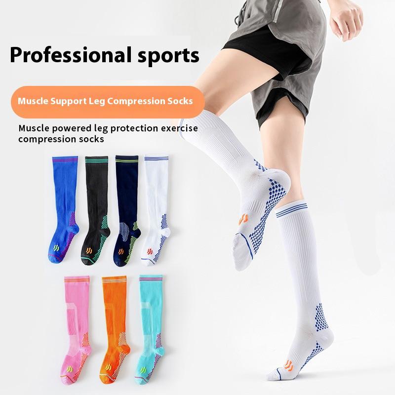 1Pair Compression Socks Non-slip Calf Support Brace All-Season Use Women for Sports Knee High for Running Cycling Football