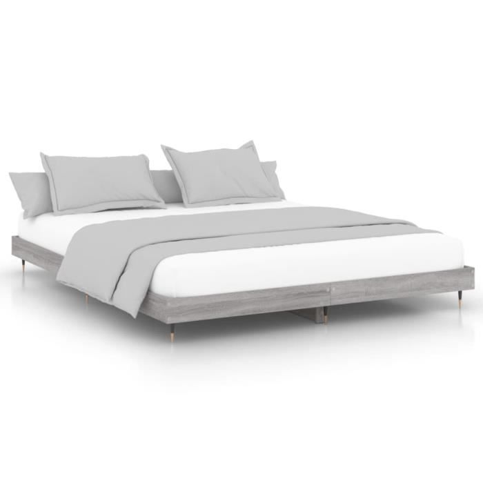 VidaXL Cadre de lit sonoma gris 120x200 cm bois d'ingénierie 832155