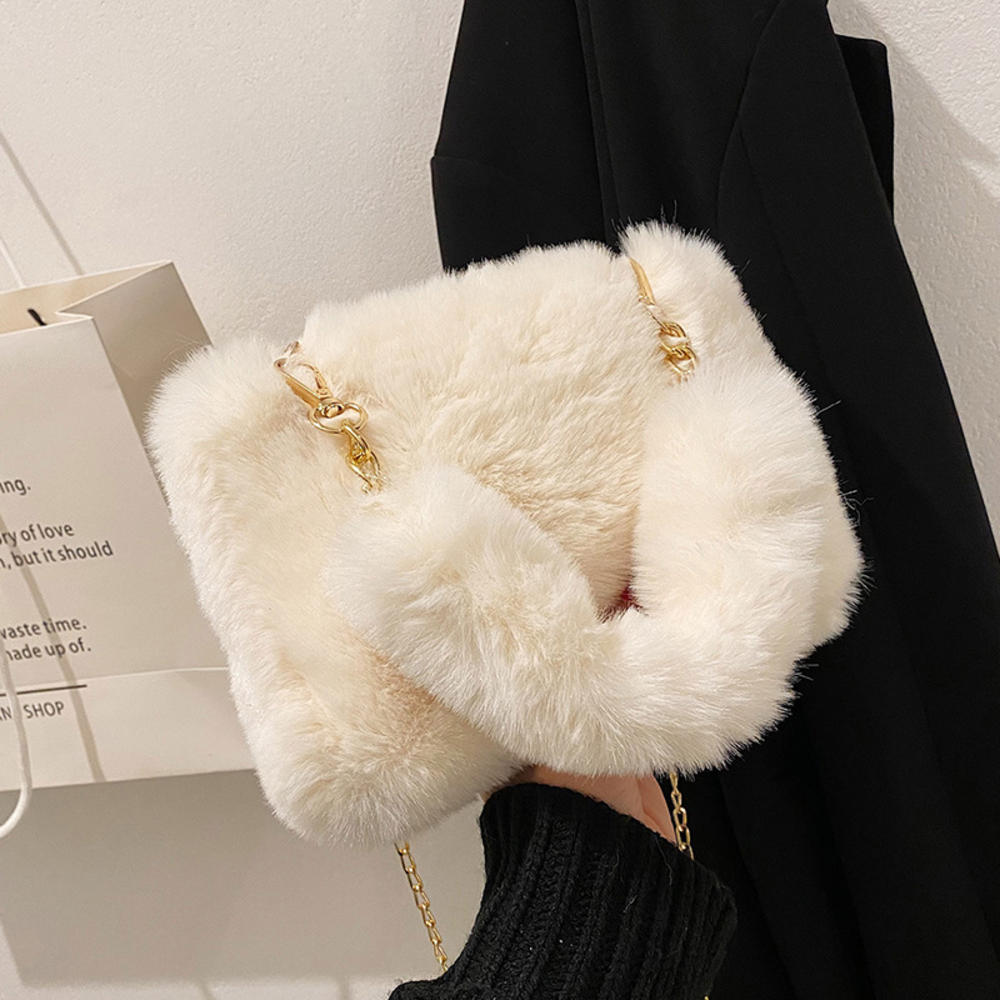 Plush Bag, Cherry Bag, Cute Girl Handbag, Women's 2026 Korean Versi New Autumn and Winter E Shoulder Crossbody Bag