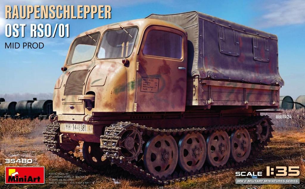Miniart Laupenschlepper OST Plastic Model Kit MA35480 1/35 RSO/01 Mid-Type (Military Vehicle)