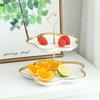 Multi-layers Iron Ceramic Fruit Plate Living Room Hoom Snack Plate Candy Bowls Nordic Dessert Shelf Rack Table Decor Fruit Plate Basket Snacks Tray