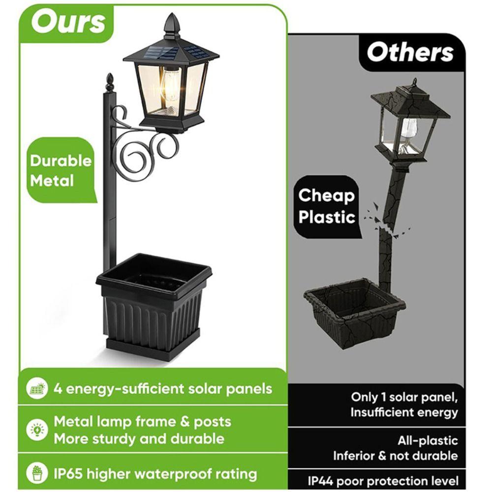Waterproof Solar Post Lamp Solar Powered Pathway Garden Light Gifts Planter Lamp  Garden Decor