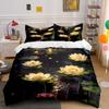 Yellow Water Lilies Pattern. Bedding Sets Duvet Cover Sets Duvet Covers Pillowcases(1 * Duvet Cover 2 * Pillowcases Without Duvet Insert)