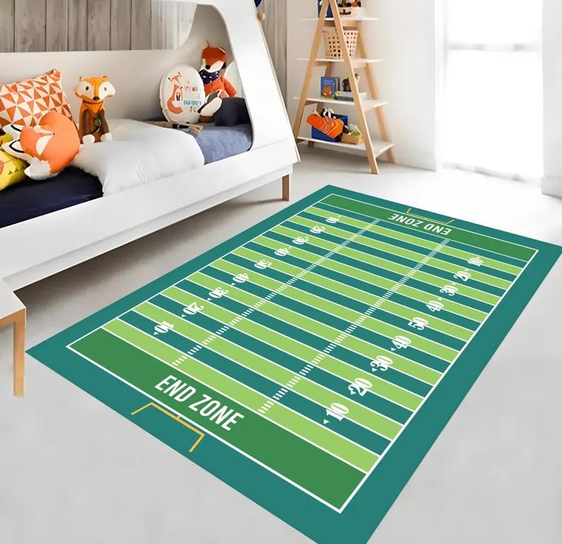 Tennis Court Carpet Racing Track Football Field Pattern Floor Mat Children's Game Rug Children's Climbing Mat Home Decoration