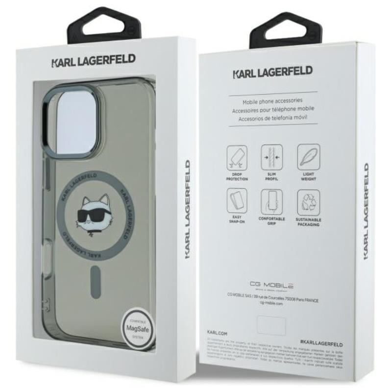 Karl Lagerfeld Iml Metal Choupette Head Magsafe - Etui Iphone 16 Pro (Czarny)