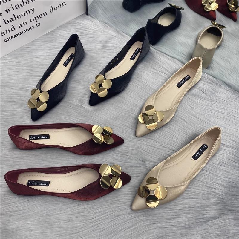 Sapatos Rasos Femininos Moda Primavera Outono 2024 Novos Bico Fino Casuais Sapatilhas Sola Macia Sapatos Femininos Tamanho Grande 34-44  Zapatos Mujer