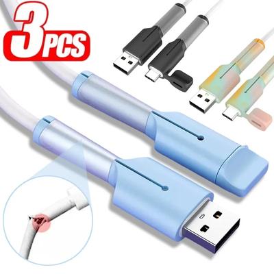 Weiche Silikon-Ladekabel-Aufwicklungsschutzhülle USB Typ C Bruchsichere Schutzhülle für Xiaomi Huawei OPPO VIVO Datenleitungsabdeckung