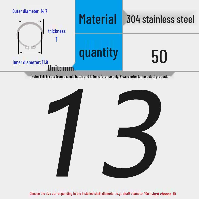 304 Stainless Steel Snap Ring for 3-200 Bearing