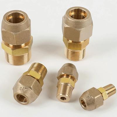 1/8" 1/4" 3/8" 1/2" 3/4" BSPP Außengewinde auf 6,35-19,05mm Bördelrohr 45 Grad SAE-Standard Messing Rohrfitting Verbinder für Air Conidi
