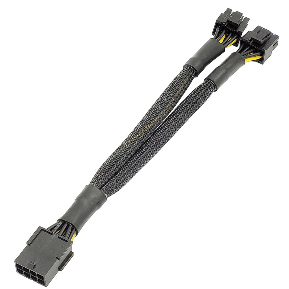 For GPU Graphics Card Power Extension Cable 8pin For PCI-E to 2x 6+2pin for Mining Rig 18AWG Copper Wire Flexible Modular Design