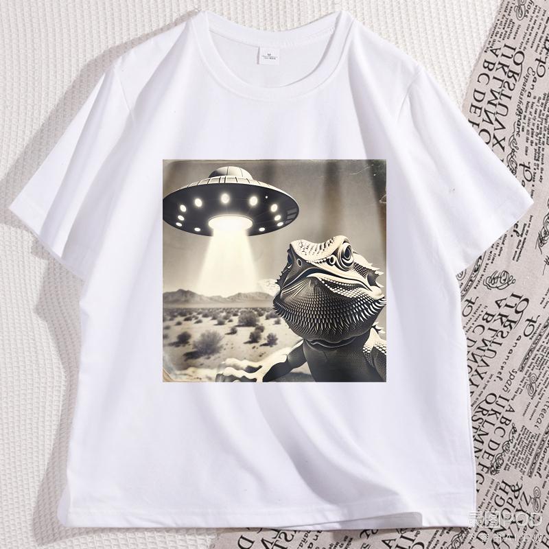 

Alien Lizard TShirt Bearded Dragon Fun Graphic Tee Quirky Apparel Unisex Shirt Reptile Lover Gift Gift for Friends - Men s Su... S разноцветный