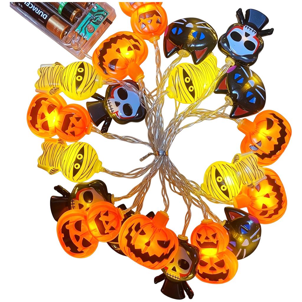 Halloween String Lights with LED Pumpkin and Lights for Outdoor Holiday Decoration