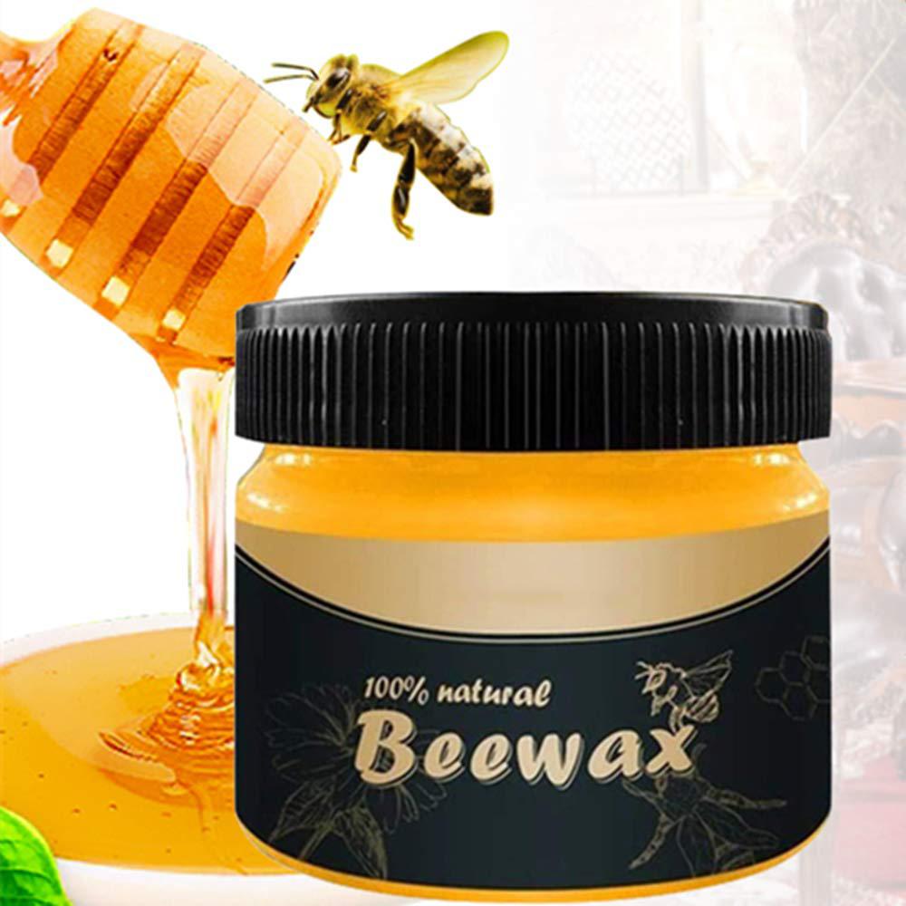 1/2PCS Wood Seasoning Beewax - Traditional Beeswax Polish for Wood & Furniture Nourishes with Sponge and Shining Purposes