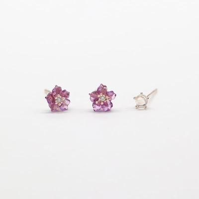 OR D`OR Amethyst Flower Earrings