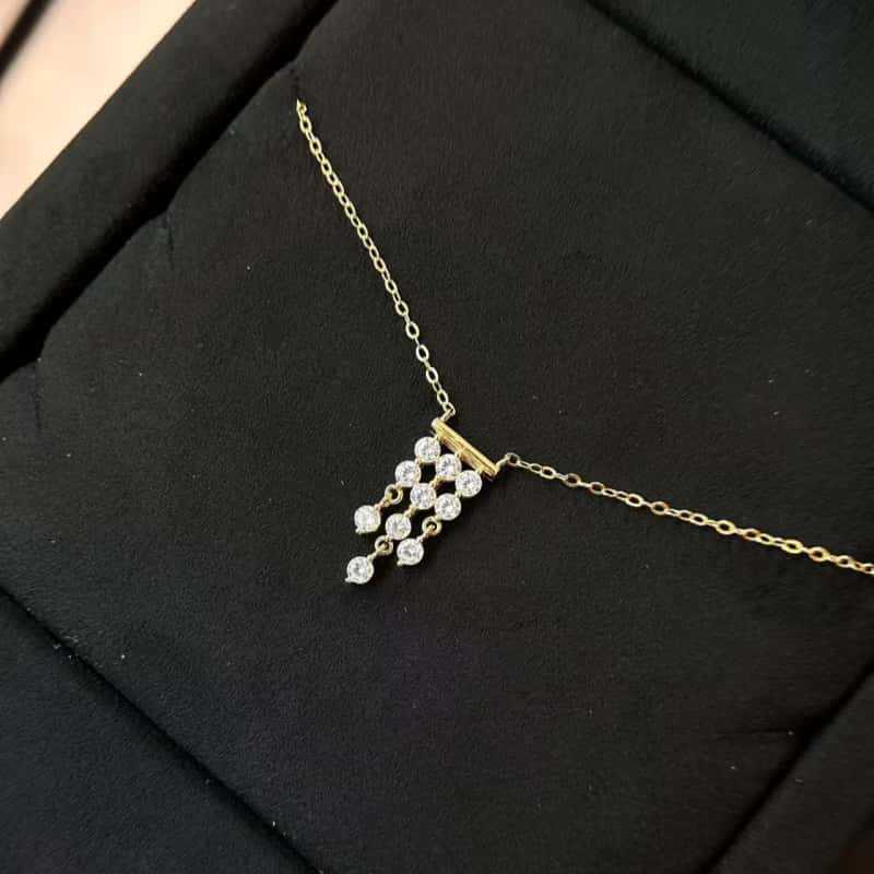 18K Gold-Plated S925 Silver French Tassel Pendant Necklace for Women - Niche Design, High-End Collarbone Necklace