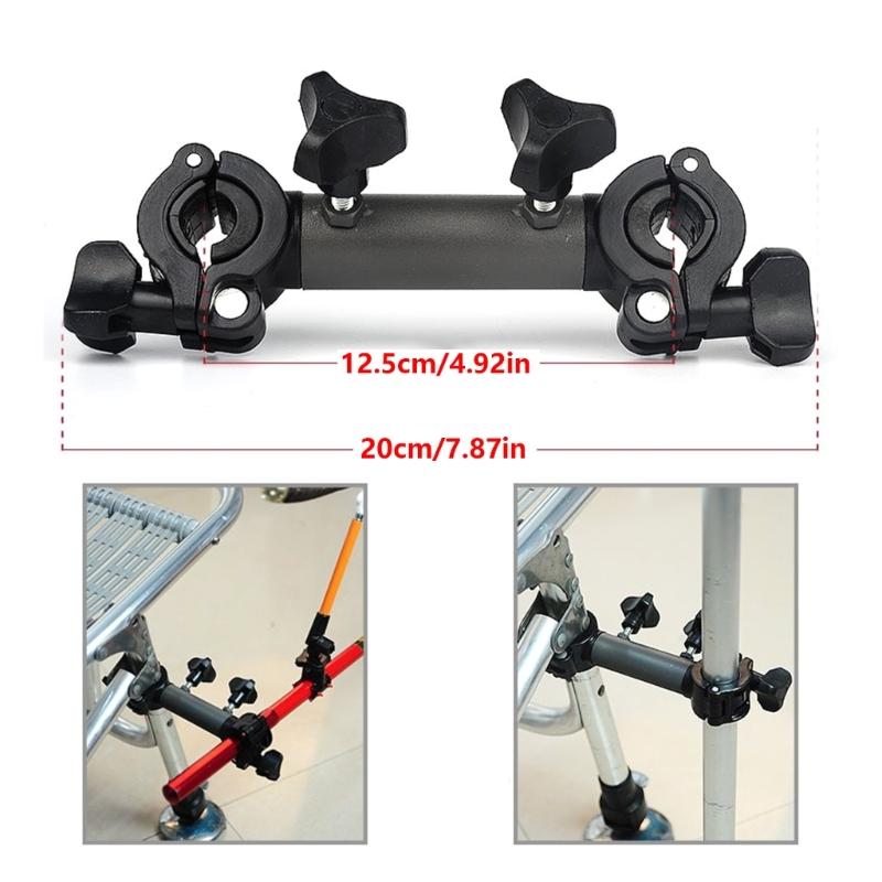 Supporto di Montaggio Regolabile per Accessori da Pesca Realizzato in Alluminio per Montaggi Sicuri di Canne e Ombrelloni Morsetti Porta Canne