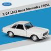 Welly 1/24 Mercedes-Benz 230SL Alloy Sports Car Model Diecast Metal Classic Retro Old Car Vehicle Model Simulation Kids Toy Gift