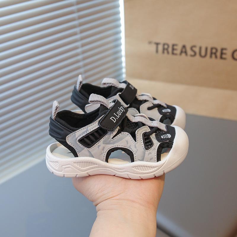 Summer new baby toddler sandals girls bag head sandals soft sole boys beach sandals