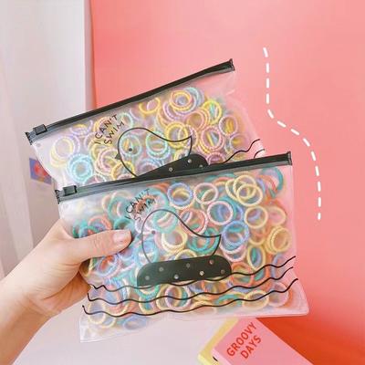 100pcs Baby 2cm Colorful Rubber Band Does Not Hurt The Hair  Baby Lastic Small Thumb Baby Ring High Elastic   Thread Toddler Kids Scrunchies Set