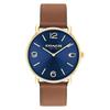 Coach Men's Elliot Watch, Dark Blue Dial, Brown Leather Strap, 14602644 (Official Import)