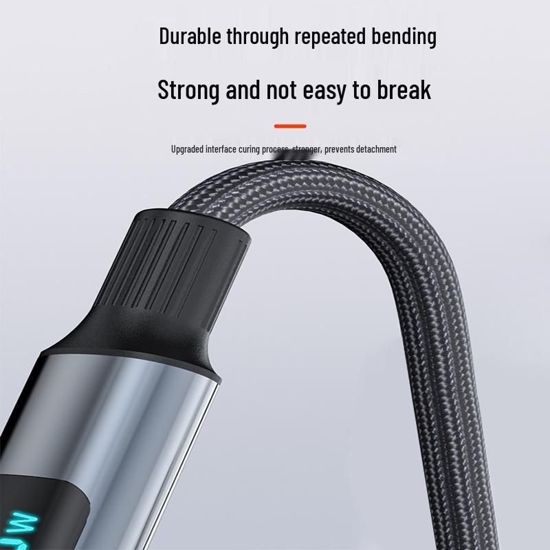 240W Dual Type-C Fast Charging Cable with Smart Display for Apple, Huawei, Vivo, OPPO