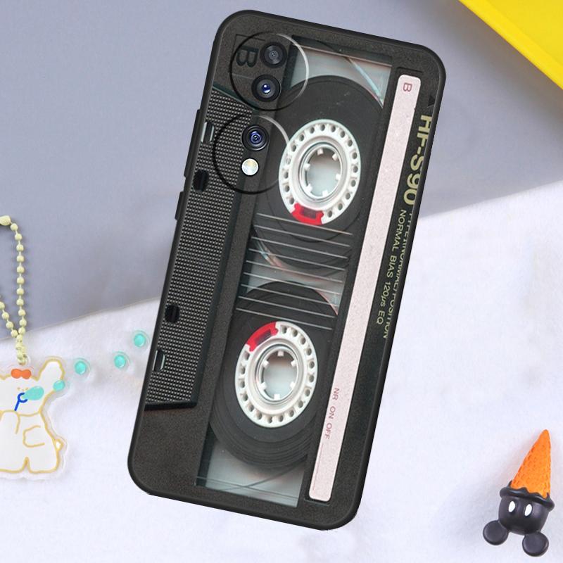 Cassette Tape Case For Huawei P20 P50 Pro P40 P30 Lite P Smart Z Nova 5T Cover For Honor 70 50 X7 X8 X9