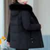 Real Fur Collar Middle Age Women's Down Coats Winter Vintage Parkas Plus Size Elegant Thick Warm Down Jackets Woman Outerwears