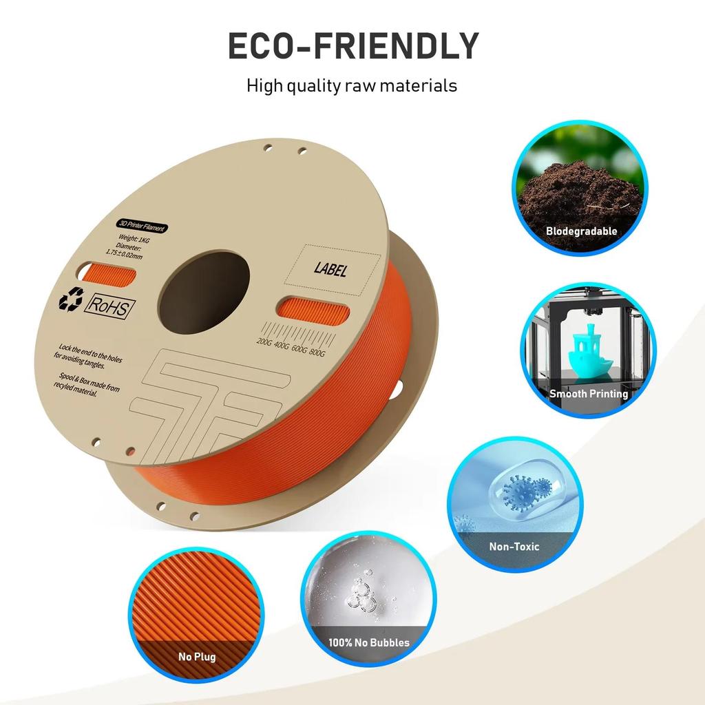 DB- Filament pro 3D tiskárnu Navržen pro vysokorychlostní tisk Vhodný pro PLA plasty 1,75 mm 1 kg (2,2 libry) Pro většinu FDM 3D tiskáren