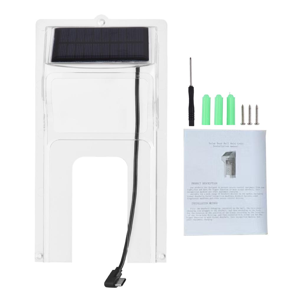 Kryt proti dešti na zvonek se solárním panelem Průhledný plastový chránič zvonku Štít Videotelefony