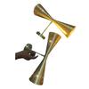 Par Guld Mid-Century Modern Mässing Väggs sconce Atomisk Fluga Dubbel Kon Sminkbelysning Armatur för Heminredning Sovrum, Kontor, Kök