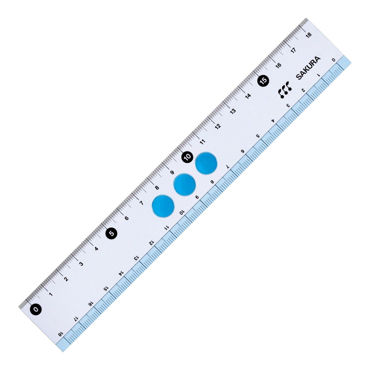 

Sakura Crepas Elementary School Stationery Straight Ruler 18cm G Jiyougi Blue 18#36