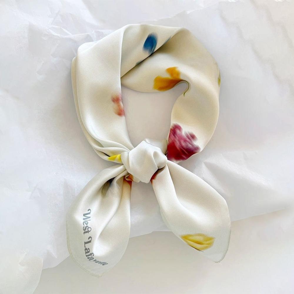Cherry Puppy Hair Band Flower Butterfly Scarves Fashion Blurred Flowers Hair Scarf  Streetwear