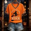 Women's Casual Halloween Print Short Sleeve T-Shirt