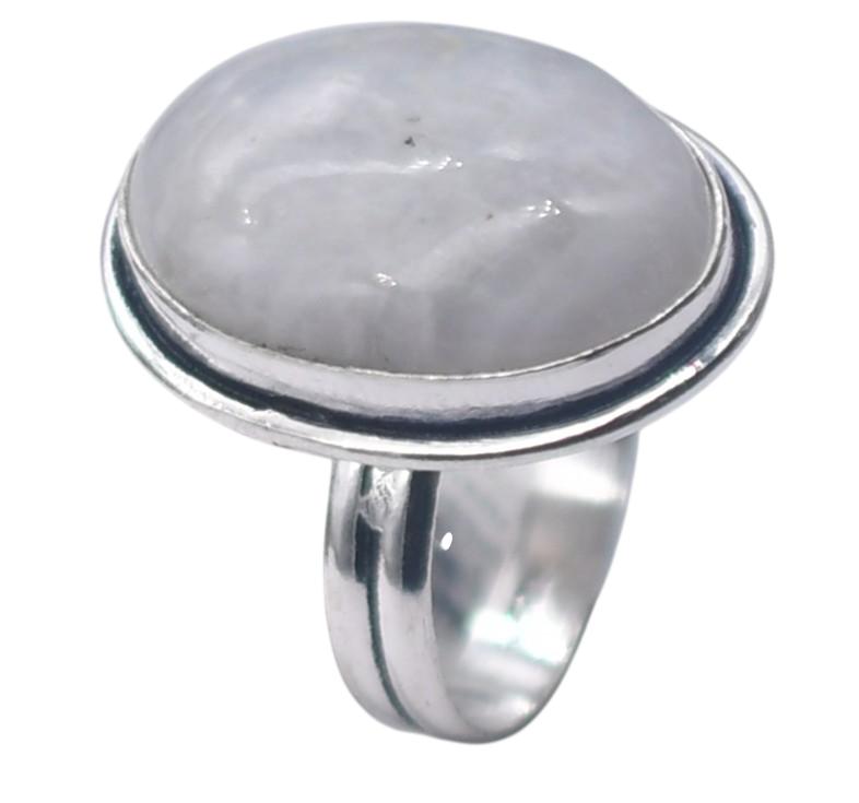 Moonstone Natural Gemstone Antique Silver Ring US Size-9 R 5016