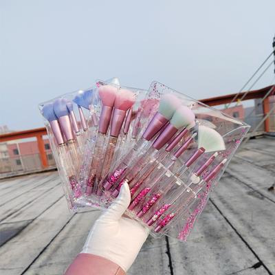 Quicksand Crystal Makeup Brush Star Flashing Girly Pink Mermaid 7 Diamond Makeup Brushes