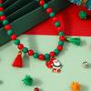 Santa Claus Cartoon Beaded Choker with Tassel Pendant