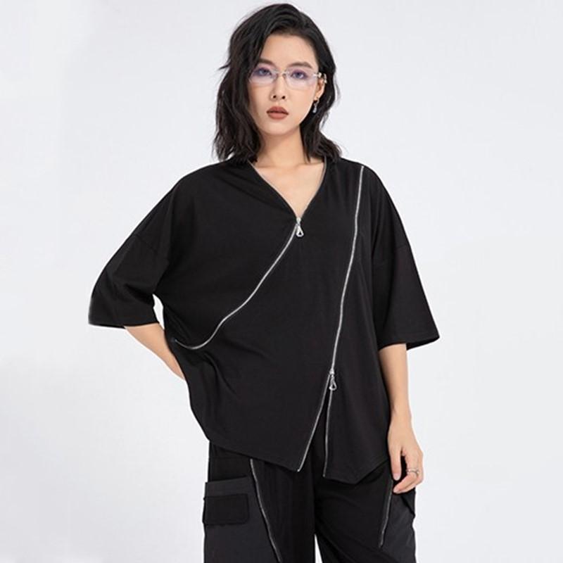 Krátký rukáv Oversized Vintage Ležérní volné letní tričko Topy Dámské tričko