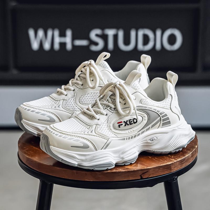 New Fashion Men's Four Seasons Comfortable  Thick Sole Shoes Students Male Boys Trending Soft Sole Breathable Casual Running Sneakers