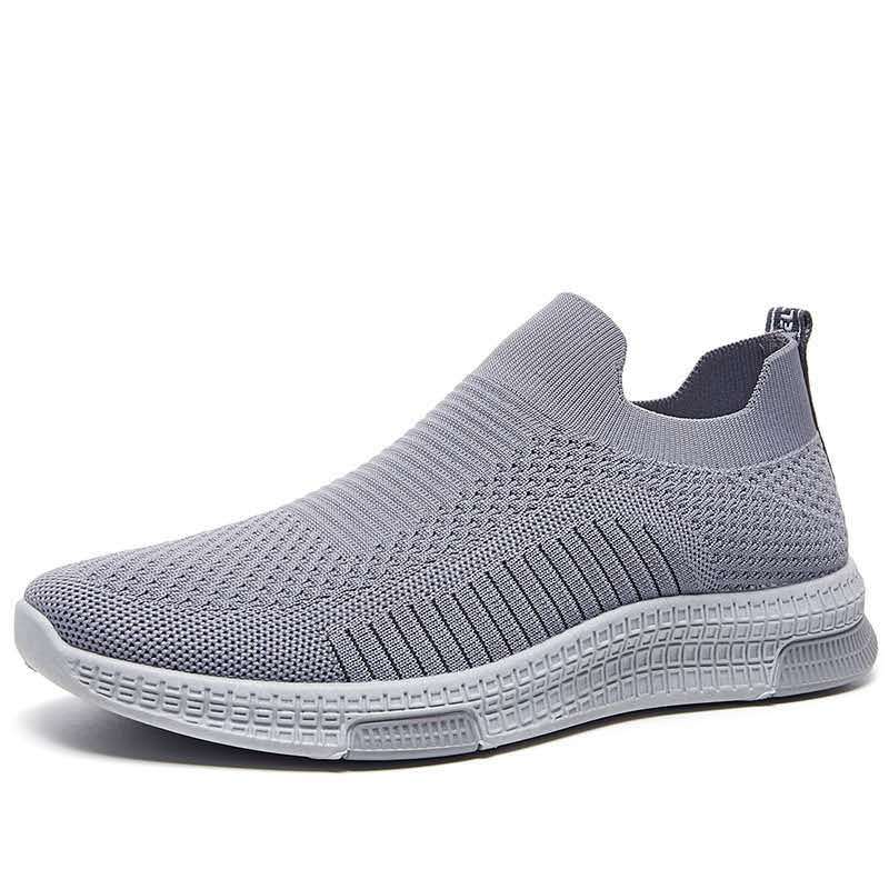 Spring and autumn new men's shoes trendy casual shoes flat-bottomed fly-woven breathable sports shoes one pedal lazy shoes