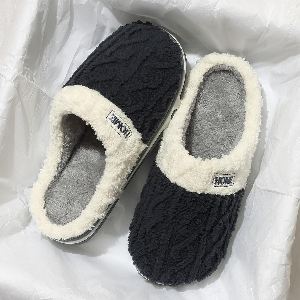 Cotton slippers autumn and winter new indoor home non-slip and deodorant fluffy thick-bottomed cotton slippers