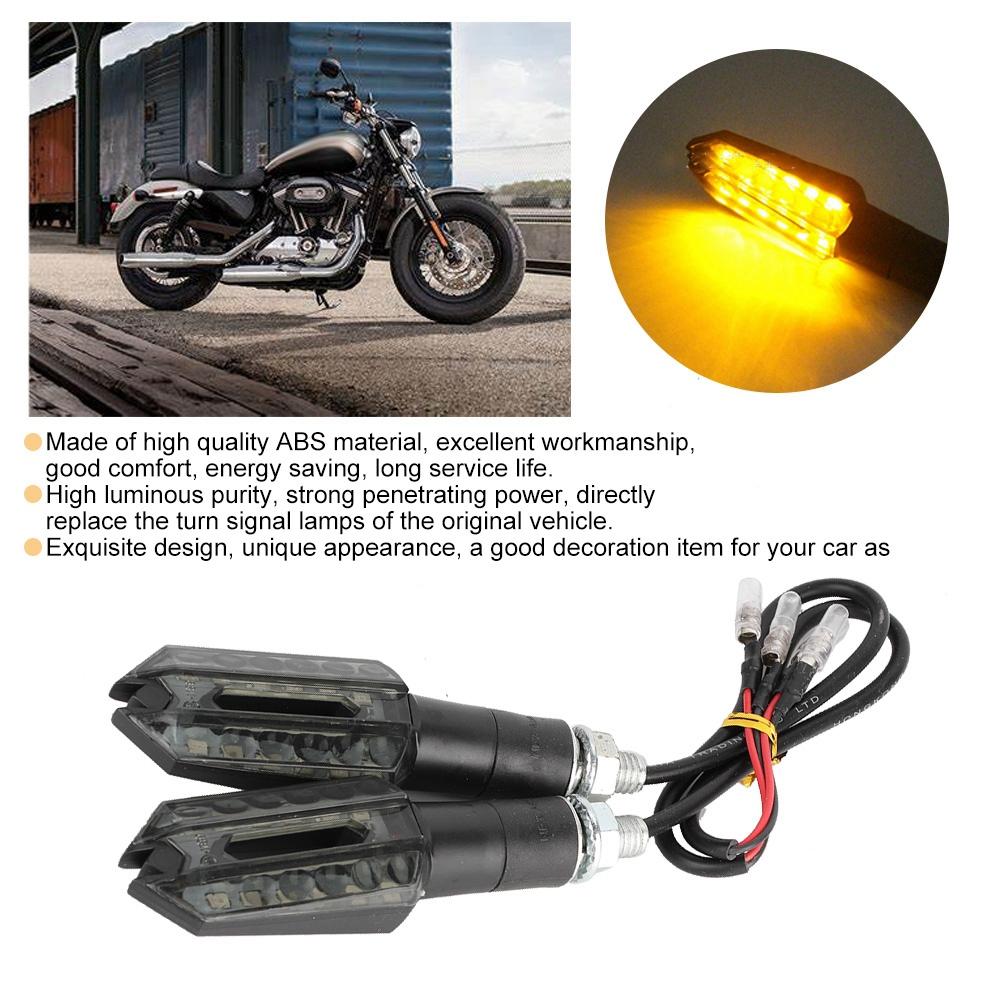 1 Pair Universal LED 12V Motorcycle Turn Signal Lamps Yellow Light Modified Accessories