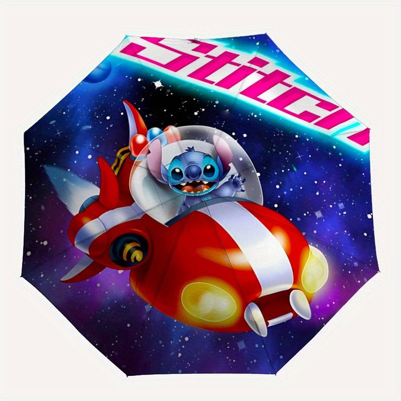 

1pc Stitch Spaceship Automatic Umbrella - Cartoon Design, Lightweight & Portable, Travel Umbrella, Durable Canopy a0820004